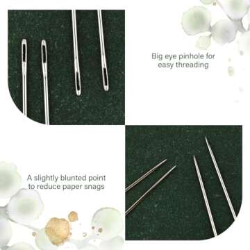 Lineco Book Binding Stainless Steel Needles, Ideally for Sewing Books and Slightly Blunt Point to Reduce Snagging, Perfect Length (Pack of 1)