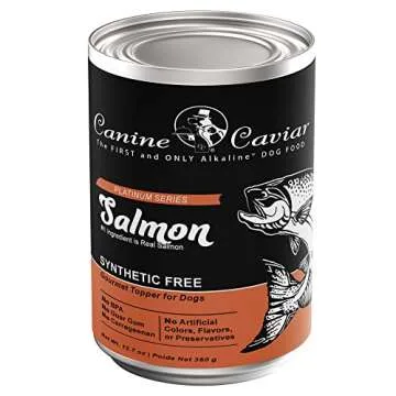 Canine Caviar - Salmon Canned Wet Dog Food, Single Protein Formula, Alkaline Food Topper, Limited Ingredients, Gluten-Free, Based on Science & Research, Veterinary Alternative Diet (12.7 oz, 12-Pack)