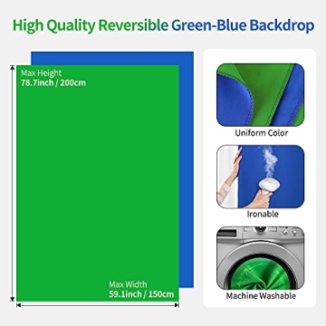 Blue Green Screen Backdrop Kit for Streaming and Photography