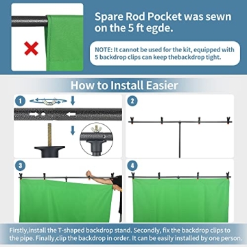 Blue Green Screen Backdrop Kit for Streaming and Photography