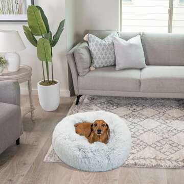 Cozy Donut Dog and Cat Bed for Small Pets