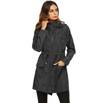 LOMON Women's Lightweight Waterproof Rain Jacket Active Outdoor