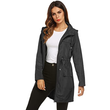 LOMON Women's Lightweight Waterproof Rain Jacket Active Outdoor