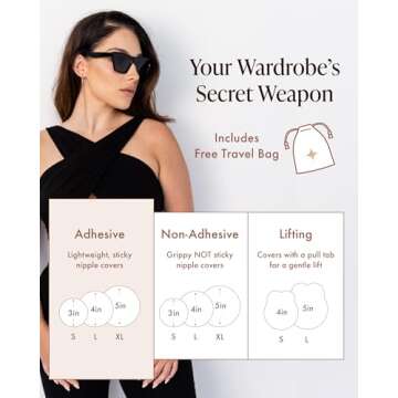 Bare Babe Reusable Silicone Nipple Covers - Waterproof, Nude, 4 Shades - Sticky Breast Stickers for ...