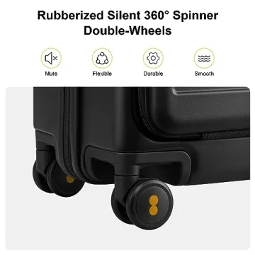 LEVEL8 Lightweight Hard Shell Carry On Luggage with Wheels