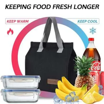Stylish Insulated Lunch Bag for Men Women Reusable Tote