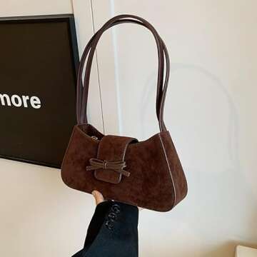 GETERUUV Shoulder Bag Red Purse for Women Trendy Shoulder Purse Coquette Bow Purse Y2k Small Shoulder Bag Mini Clutch Purse