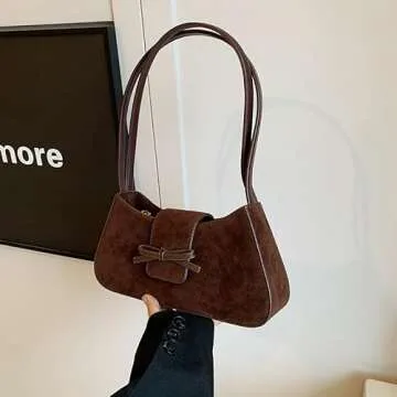 GETERUUV Shoulder Bag Red Purse for Women Trendy Shoulder Purse Coquette Bow Purse Y2k Small Shoulder Bag Mini Clutch Purse