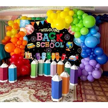 Welcome Back to School Backdrop 2023 for Kids Classroom