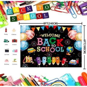 Welcome Back to School Backdrop 2023 for Kids Classroom