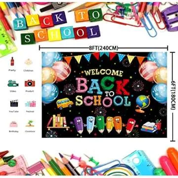 Welcome Back to School Backdrop 2023 for Kids Classroom