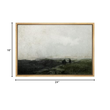 Framed Canvas Print Dark Green Forest Nature Wall Art