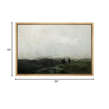 Framed Canvas Print Dark Green Forest Nature Wall Art