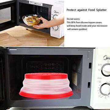 Microwave Cover for Food,Collapsible Microwave Splatter Cove,Fruit Drainer Basket,BPA-Free Made of T...
