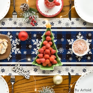 Artoid Mode Blue Christmas Table Runner for Holiday Decor
