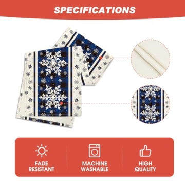 Artoid Mode Blue Christmas Table Runner for Holiday Decor