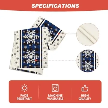 Artoid Mode Blue Christmas Table Runner for Holiday Decor