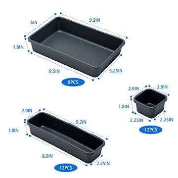 BYCY 32 PCS Desk Drawer Organizer Tool Box Organizer Office Organization, Interlocking Junk Drawer O...