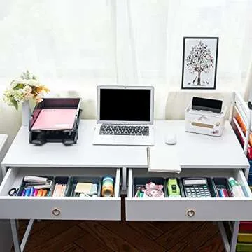 BYCY 32 PCS Desk Drawer Organizer Tool Box Organizer Office Organization, Interlocking Junk Drawer Organizers and Storage with 3 Sizes, Desk Organizers Tray for Office, Bathroom, Kitchen, Makeup