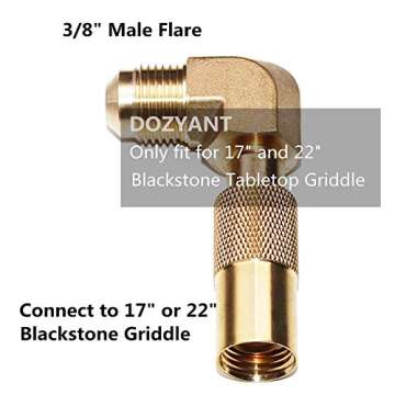 DOZYANT 18 Feet Propane Quick Connect Extension Hose with Propane Elbow Adapter Convertion Fitting f...