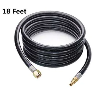 DOZYANT 18 Feet Propane Quick Connect Extension Hose with Propane Elbow Adapter Convertion Fitting for Blackstone 17 Inch or 22 Inch Griddle, Connect to RV Trailer with Quick-Connect Kit