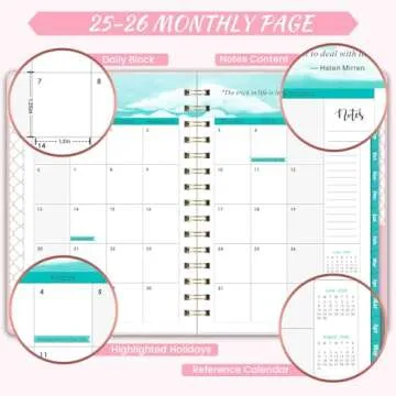 Planner 2025-2026 - July 2025 - June 2026, Academic Planner 2025-2026, 6.3" x 8.4", 2025-2026 Weekly and Monthly Planner with Tabs - Pink Marble