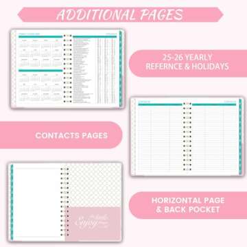 Planner 2025-2026 - July 2025 - June 2026, Academic Planner 2025-2026, 6.3" x 8.4", 2025-2026 Weekly and Monthly Planner with Tabs - Pink Marble