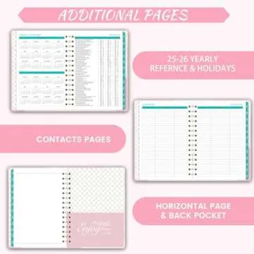 Planner 2025-2026 - July 2025 - June 2026, Academic Planner 2025-2026, 6.3" x 8.4", 2025-2026 Weekly and Monthly Planner with Tabs - Pink Marble