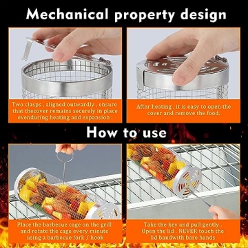 Premium Stainless Steel Grilling Baskets - Set of 2