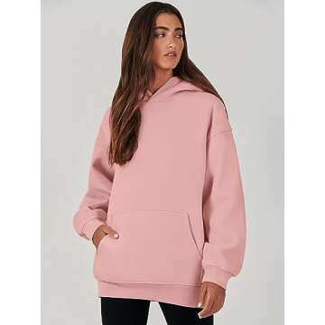 ANRABESS Oversized Sweatshirt for Women Trendy Fleece Hoodies Long Sleeve Crewneck Sweatshirts Loose Casual Pullover 2023 Fall Winter Hoodie Fashion Clothing 1203fense-L Pink