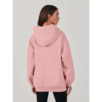 ANRABESS Oversized Sweatshirt for Women Trendy Fleece Hoodies Long Sleeve Crewneck Sweatshirts Loose Casual Pullover 2023 Fall Winter Hoodie Fashion Clothing 1203fense-L Pink