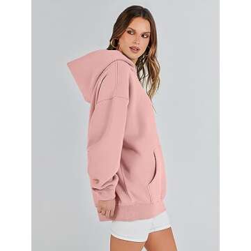 ANRABESS Oversized Sweatshirt for Women Trendy Fleece Hoodies Long Sleeve Crewneck Sweatshirts Loose Casual Pullover 2023 Fall Winter Hoodie Fashion Clothing 1203fense-L Pink