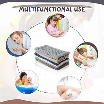 6 Pieces Large 20 x 10 Inch Muslin Multi-Colors Muslin Washcloths Burping Cloth Diapers 6 Absorbent Layers Face Towels for Baby (Simple Colors)