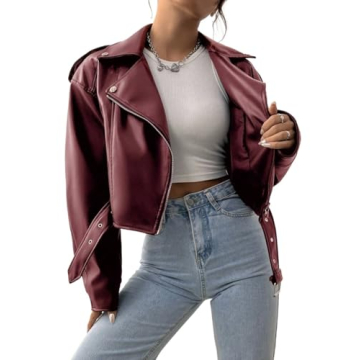 EsEiCo Women's PU Leather Casual Jacket - Stylish Fall Fashion