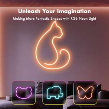 SILFU Neon Rope Lights, 20FT RGB Led Strip Lights, Waterproof IP67, DIY Design, Music Sync, 24 Keys Remote Control, Multiple Modes,for Living Room, Bedroom, Holiday Decoration