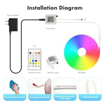 SILFU Neon Rope Lights, 20FT RGB Led Strip Lights, Waterproof IP67, DIY Design, Music Sync, 24 Keys Remote Control, Multiple Modes,for Living Room, Bedroom, Holiday Decoration