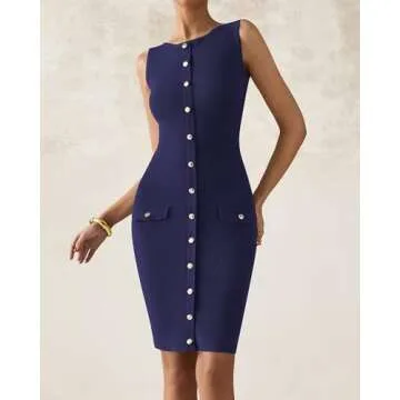 BTFBM Women's Sleeveless Bodycon Dress Summer Mini Knit