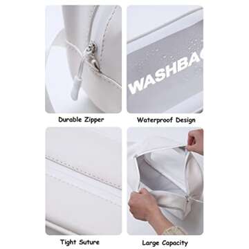 Happy L Clear Travel Bags for Toiletries, 3Pcs Portable PVC Waterproof Cosmetic Bags, Transparent Travel Storage Carry Pouch, Toiletry Bags and Cosmetics Organizer for Women Men (A-White)