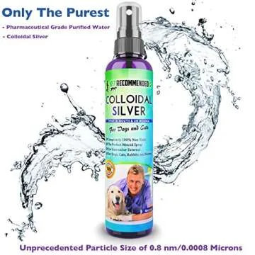 Vet Recommended - Colloidal Silver for Dogs & Cats - (4oz/120ml) - Colloidal Silver Spray That Works as Natural Hot Spot Solution - Made in USA