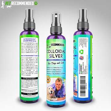 Vet Recommended - Colloidal Silver for Dogs & Cats - (4oz/120ml) - Colloidal Silver Spray That Works as Natural Hot Spot Solution - Made in USA
