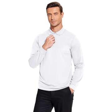 PINSPARK 3 Pack Men's Long Sleeve Golf Polo Shirts Athletic Casual Travel Performance Collar Shirts ...