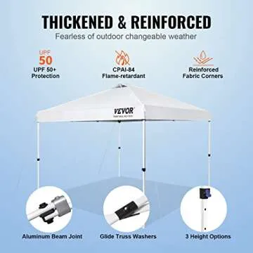 VEVOR 10 x 10 ft Waterproof Canopy Tent with Carry Bag