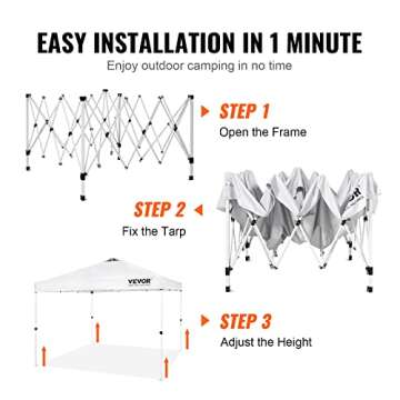 VEVOR 10 x 10 ft Waterproof Canopy Tent with Carry Bag