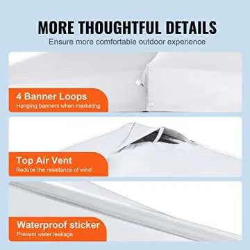 VEVOR 10 x 10 ft Waterproof Canopy Tent with Carry Bag