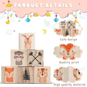 Kigley 6 Pcs Adorable Jungle Nursery Decor for Kids