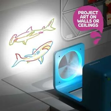 Discovery™ Doodle Projector Light Art Station – Includes 6 Dry-Erase Markers, 10 Reusable Drawing Discs, Project Drawings on Walls & Ceilings| Arts & Crafts Kit for Kids| Tracing Pad Coloring Toy Gift