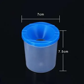 Shappy 4 Pieces Spill Proof Paint Cups in 4 Colors and 10 Pieces Assorted Colored Brushes Set