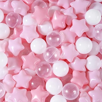 TRENDPLAY Pack of 100 Pink Ball Pit Balls, Kids Ball Pit Play Tent Ocean Ball for Toddlers Non-Toxic...
