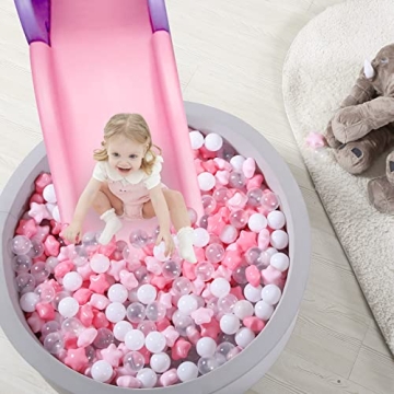 TRENDPLAY Pack of 100 Pink Ball Pit Balls, Kids Ball Pit Play Tent Ocean Ball for Toddlers Non-Toxic Balls with Durable Storage Bag, Summer Water Play (Ship from USA)