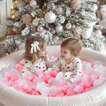 TRENDPLAY Pack of 100 Pink Ball Pit Balls, Kids Ball Pit Play Tent Ocean Ball for Toddlers Non-Toxic Balls with Durable Storage Bag, Summer Water Play (Ship from USA)